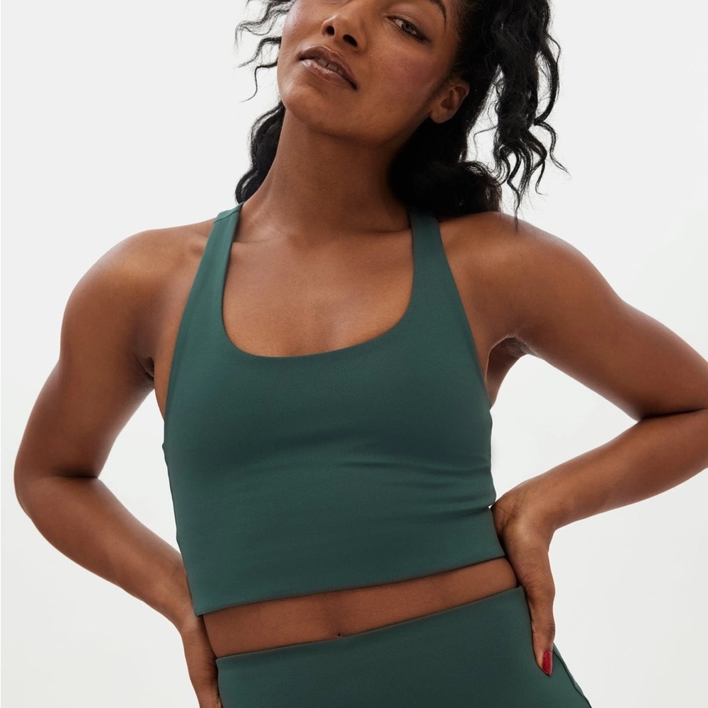 Girlfriend Collective Paloma Racerback sports bra-moss color